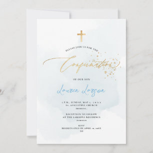 ArtsApp Elegant H2 Washed Pale Blue Confirmation Invitation