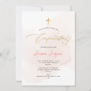 ArtsApp Elegant H2 Washed Pale Pink Confirmation Invitation