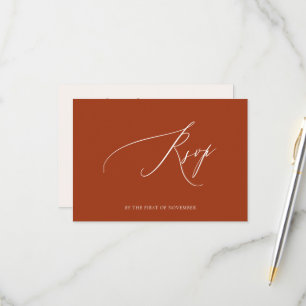 ArtsApp Elegant terracotta RSVP Luxe Calligraphy Card