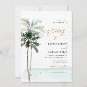 ArtsApp Elegant Tropical Paradise Palms Shoreline Invitation