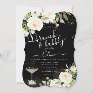 ArtsApp H2 Alabaster Cream Roses Brunch Bubbly Invitation