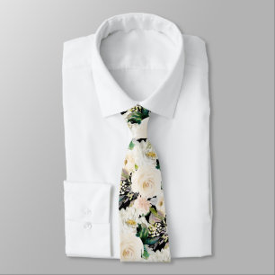 ArtsApp H2 Alabaster Cream Roses Wedding Tie