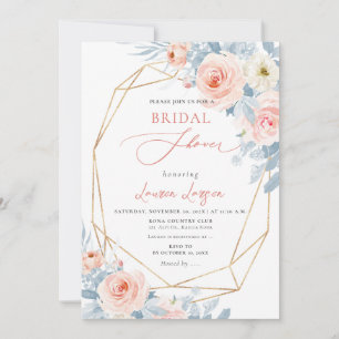 ArtsApp H2 Blush Pink Roses Bridal Shower Invitation