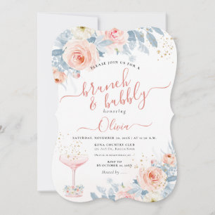 ArtsApp H2 Blush Pink Roses Brunch Bubbly Invitation