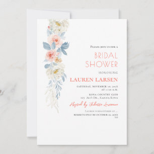 ArtsApp H2 Blush Pink Roses Dusty Blue Foliage Invitation