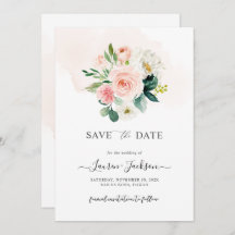 ArtsApp H2 Blush Pink Roses Save the Date Card