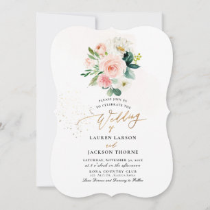 ArtsApp H2  Blush Pink Roses Wedding Invitation