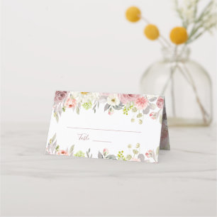 ArtsApp H2 Dusty Pink Roses Bridal Shower Place Card