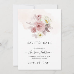 ArtsApp H2 Dusty Pink Roses Save the Date Card