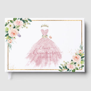 ArtsApp H2 Ombre Blush Pink Sparkling Quinceanera Guest Book