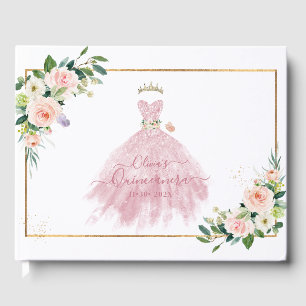 ArtsApp H2 Ombre Blush Pink Sparkling Quinceanera Guest Book