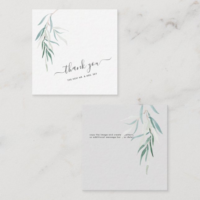 ArtsApp Hanging Willow Eucalyptus Thank You Card (Front/Back)