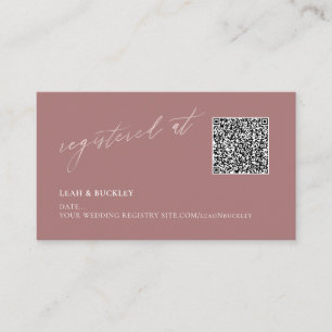 ArtsApp QR Code Registry Dusty Rose Blush Script Enclosure Card