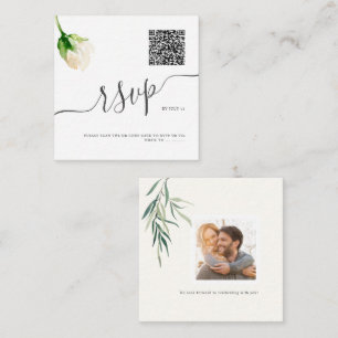 ArtsApp QR Code RSVP Watercolor Alabaster Rose Card