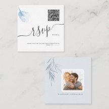 ArtsApp QR Code RSVP Watercolor Blue Rose
