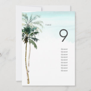ArtsApp Tropical Paradise Beach Palms Table Number