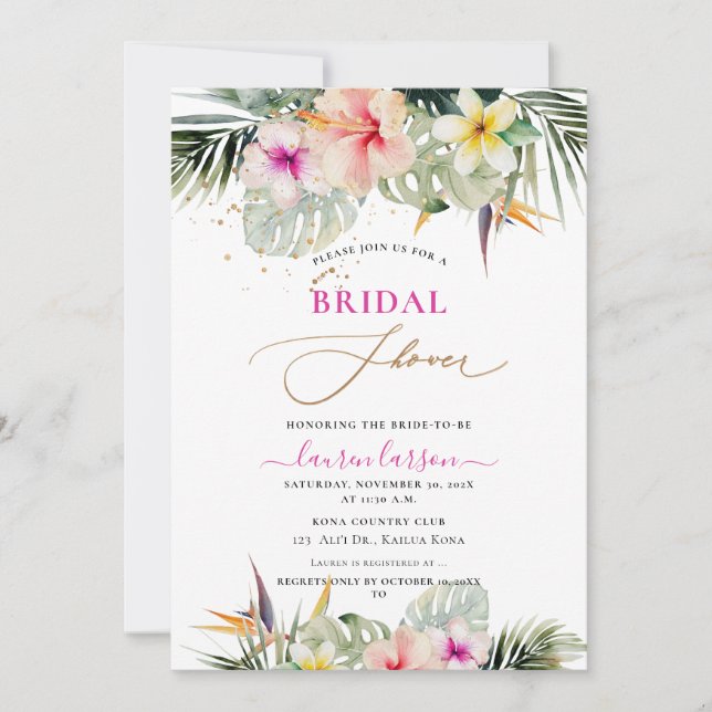 ArtsApp Tropical Paradise Bridal Shower Invitation (Front)