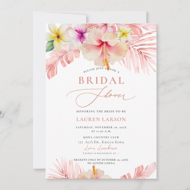 ArtsApp Tropical Paradise Bridal Shower Invitation (Front)