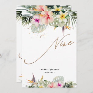 ArtsApp Tropical Paradise Faux Gold Table Nine Invitation