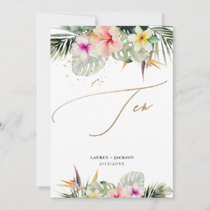 ArtsApp Tropical Paradise Faux Gold Table Ten Invitation