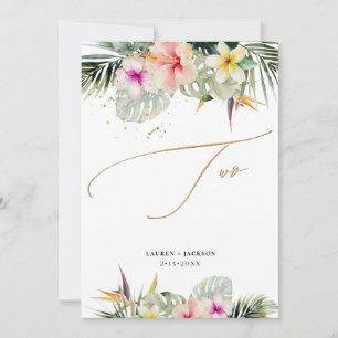 ArtsApp Tropical Paradise Faux Gold Table Two Invitation