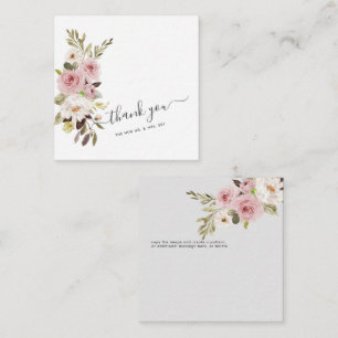 ArtsApp Watercolor Dusty Pink Roses Thank You Card