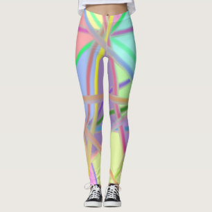 Artsy Abstract design in soft colours for versatil Leggings