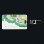 Artsy Abstract Green Watercolor Marble Name Luggage Tag<br><div class="desc">Personalised Artsy Abstract Watercolor Marble in Pink,  Blue,  and Green Luggage Tag</div>