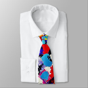 Artsy Abstract Print Tendy Neck Tie