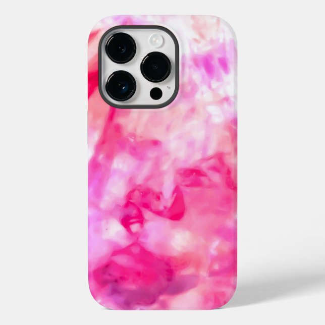 Artsy Abstract Summer Neon Pink Purple Tie Dye Case-Mate iPhone Case (Back)