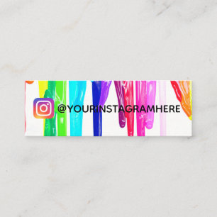 Artsy Acrylic Paint Drip Social Media Instagram Mini Business Card
