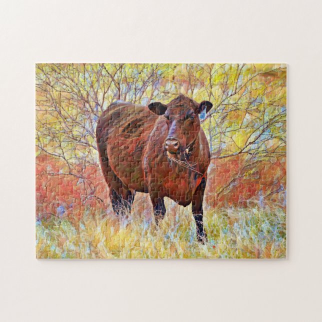 Artsy Angus Cow Art Colourful Puzzle (Horizontal)