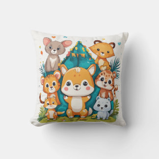 Artsy Animal Friends - Playful Kids Cushion