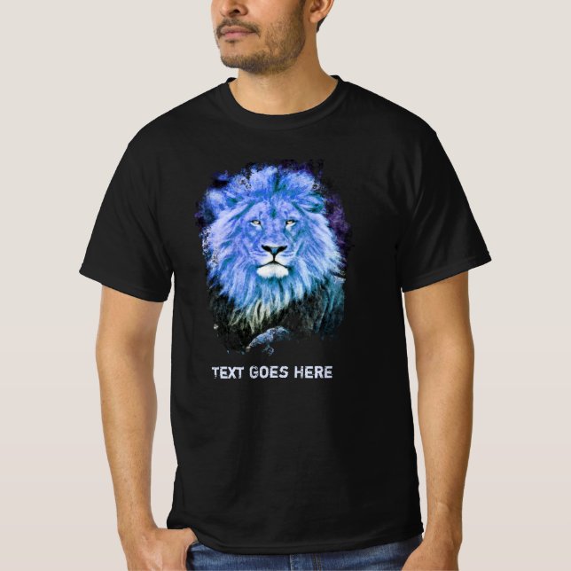 *~* Artsy AP23 Artistic Painting BLUE LION T-Shirt (Front)