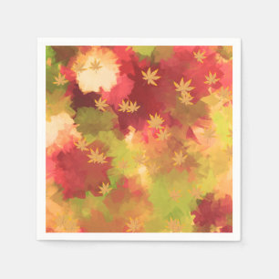 Artsy Autumn Leaves Napkin