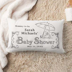 Artsy Baby Shower Mummy-to-be Lumbar Cushion