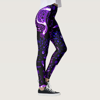 Artsy Black Purple  Leggings