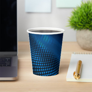 Artsy Blue Waves Paper Cups