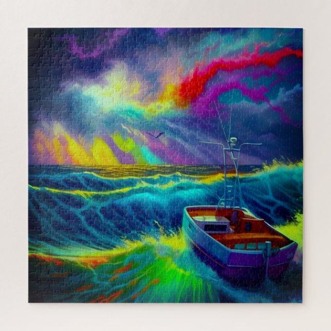Artsy Boat Design Jigsaw Puzzle (Vertical)