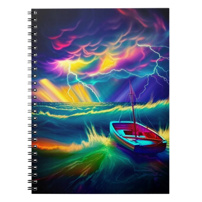 Artsy Boat Scene Notebook (Front)