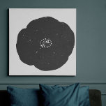Artsy Bold Modern Black and White Flower  Faux Canvas Print<br><div class="desc">Add some bold art to any wall in your home or office with this minimalist botanical design faux canvas print of a poppy flower in black and white.</div>