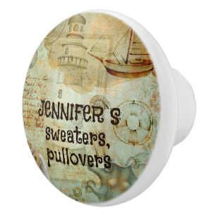 Artsy brown sand grayish color coastal custom ceramic knob