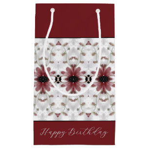 Artsy Burgundy Floral Small Gift Bag
