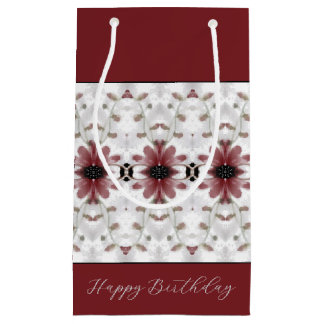 Artsy Burgundy Floral Small Gift Bag