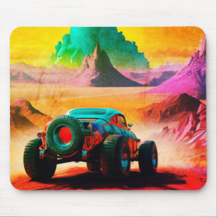 Artsy Car Scene Mouse Pad