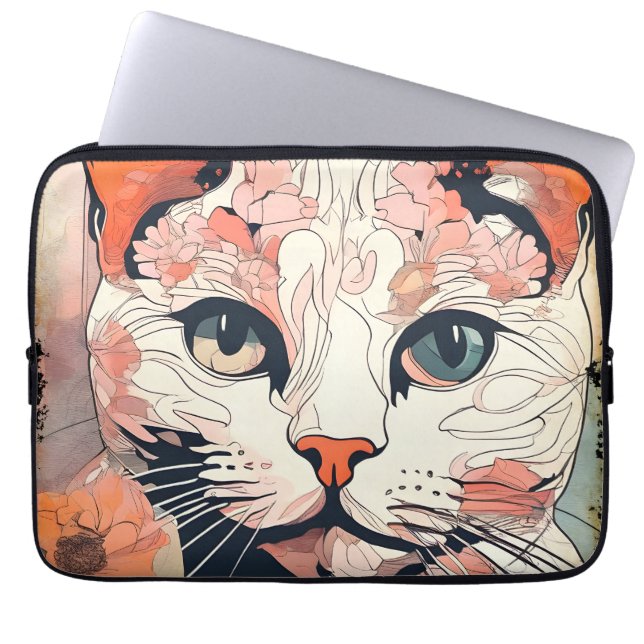 Artsy Cat Laptop Sleeve (Front)