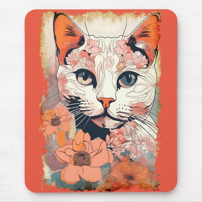Artsy Cat Mouse Pad (Front)