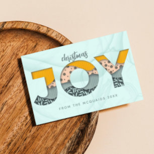 Artsy Christmas Joy Lettering Flat Holiday Card
