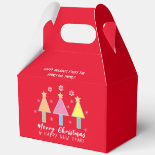 Artsy Christmas Trees Cool Red Holiday Christmas  Favour Box