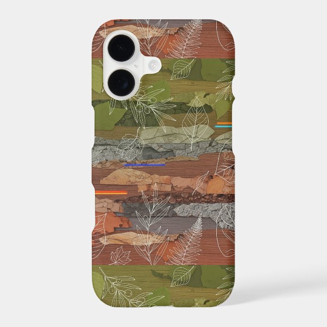 Artsy Collage Botanical Phone Case (Back)